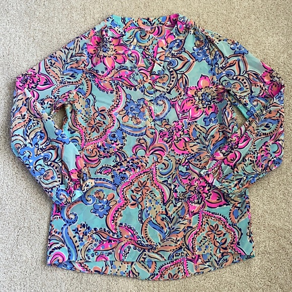 Lilly Pulitzer Tops - Lilly Pulitzer silk Elsa top, size S